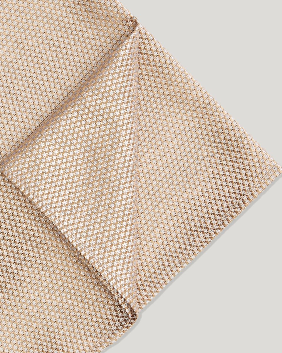 Silk Textured Two-Tone Pocket Square, Latte, hi-res